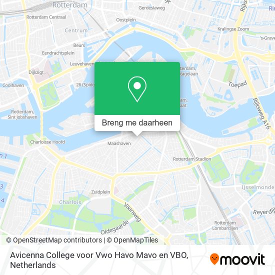 Avicenna College voor Vwo Havo Mavo en VBO kaart