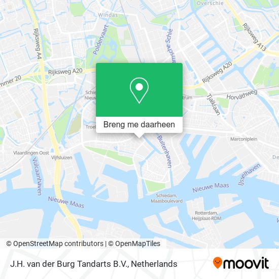 J.H. van der Burg Tandarts B.V. kaart