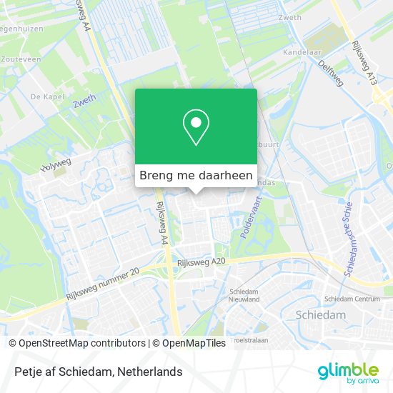 Petje af Schiedam kaart