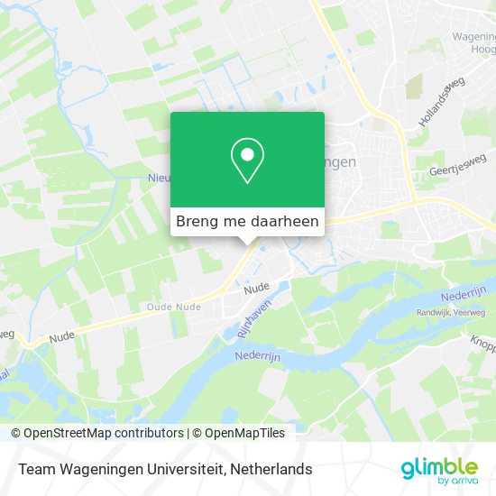 Team Wageningen Universiteit kaart