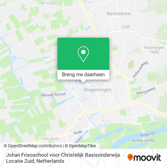 Johan Frisoschool voor Christelijk Basisonderwijs Locatie Zuid kaart