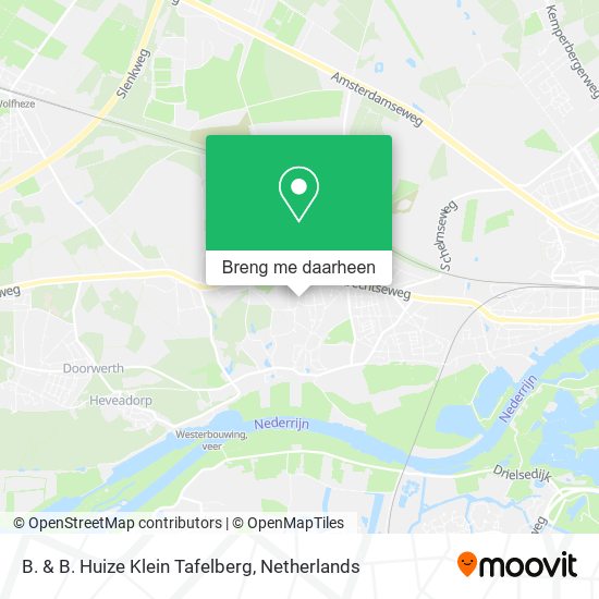 B. & B. Huize Klein Tafelberg kaart