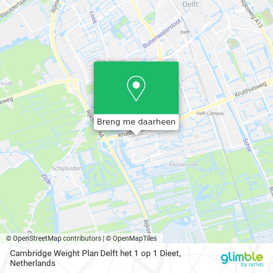 Cambridge Weight Plan Delft het 1 op 1 Dieet kaart