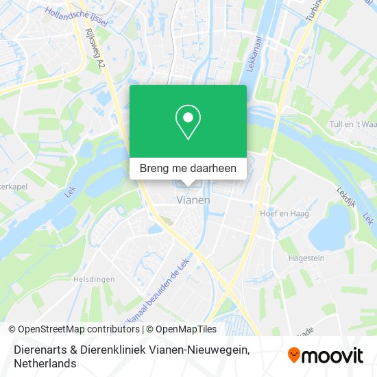 Dierenarts & Dierenkliniek Vianen-Nieuwegein kaart