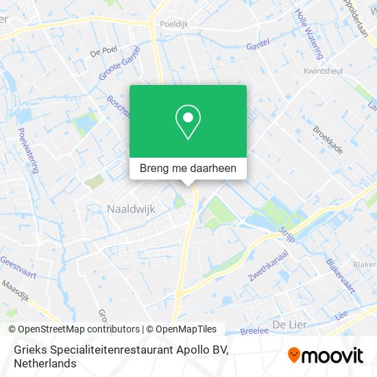 Grieks Specialiteitenrestaurant Apollo BV kaart