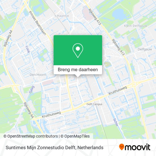 Suntimes Mijn Zonnestudio Delft kaart