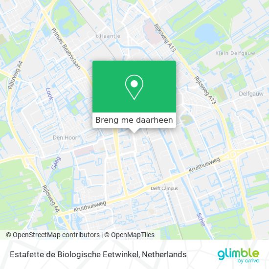 Estafette de Biologische Eetwinkel kaart