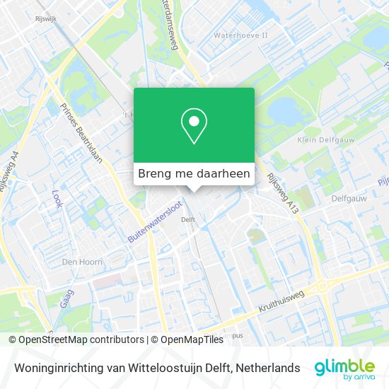 Woninginrichting van Witteloostuijn Delft kaart