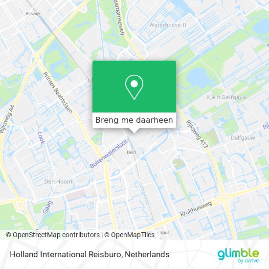 Holland International Reisburo kaart