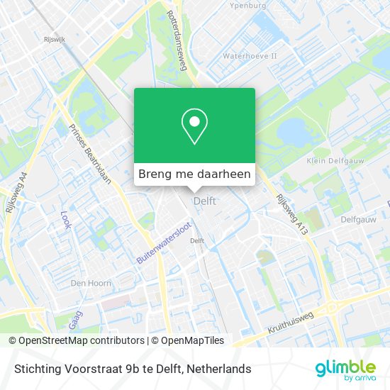 Stichting Voorstraat 9b te Delft kaart