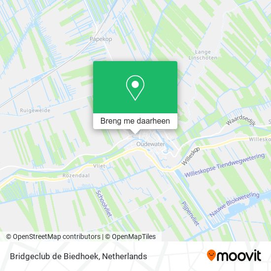 Bridgeclub de Biedhoek kaart