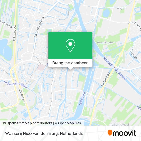 Wasserij Nico van den Berg kaart