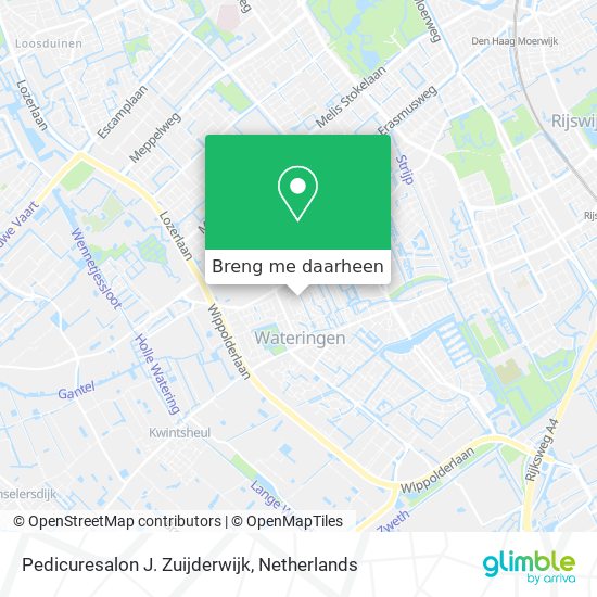 Pedicuresalon J. Zuijderwijk kaart