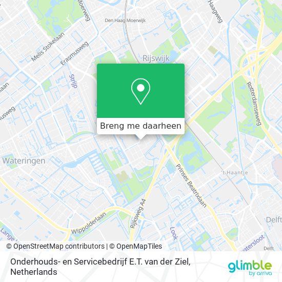 Onderhouds- en Servicebedrijf E.T. van der Ziel kaart