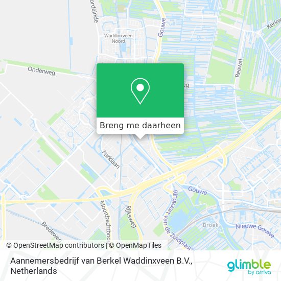 Aannemersbedrijf van Berkel Waddinxveen B.V. kaart