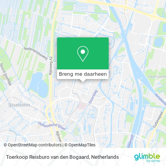 Toerkoop Reisburo van den Bogaard kaart