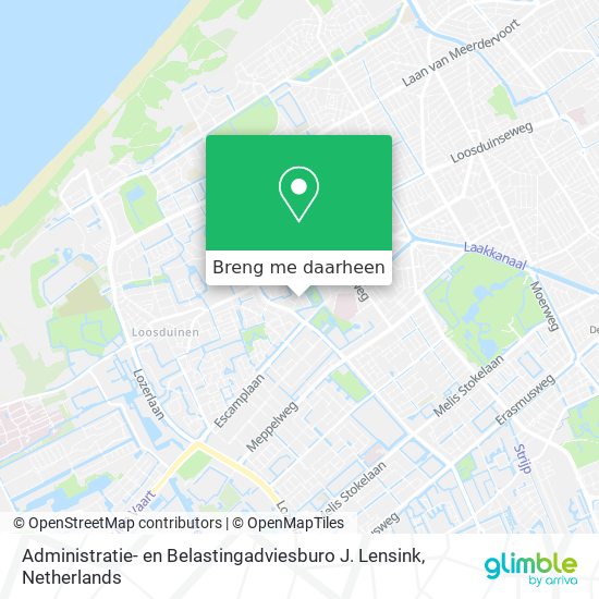 Administratie- en Belastingadviesburo J. Lensink kaart