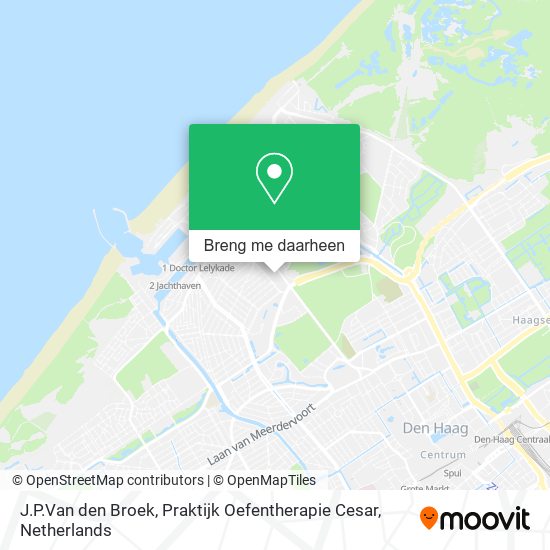J.P.Van den Broek, Praktijk Oefentherapie Cesar kaart