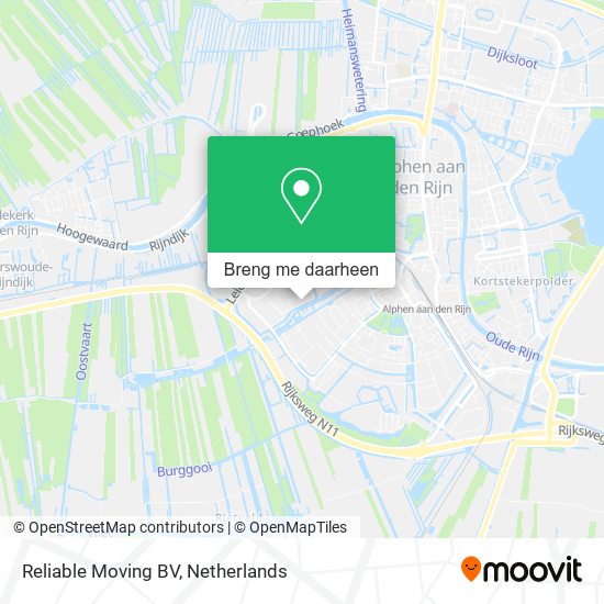 Reliable Moving BV kaart