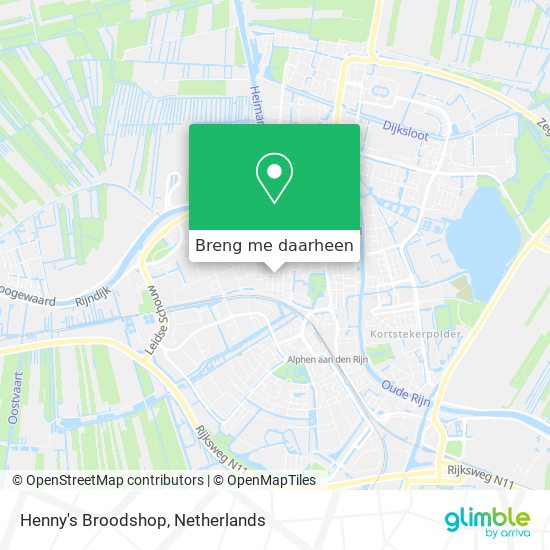 Henny's Broodshop kaart