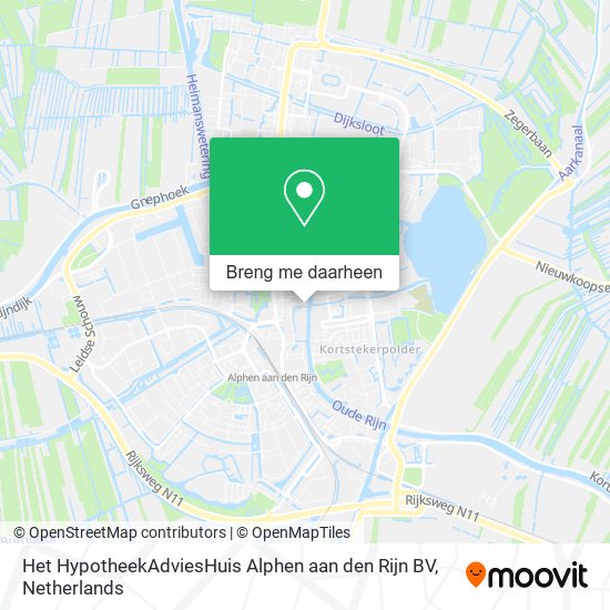 Het HypotheekAdviesHuis Alphen aan den Rijn BV kaart