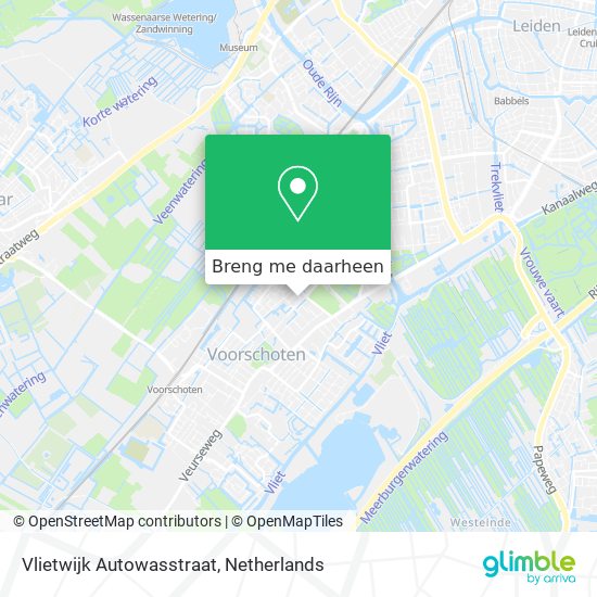 Vlietwijk Autowasstraat kaart