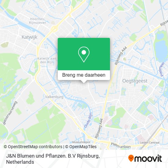 J&N Blumen und Pflanzen. B.V Rijnsburg kaart