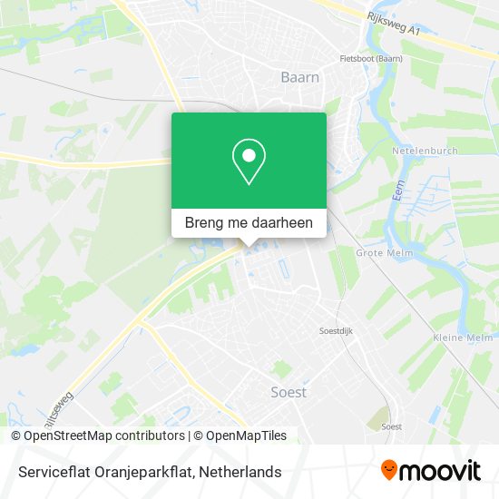 Serviceflat Oranjeparkflat kaart