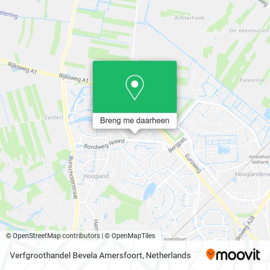 Verfgroothandel Bevela Amersfoort kaart