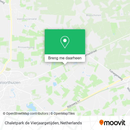 Chaletpark de Vierjaargetijden kaart