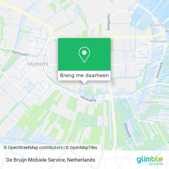 De Bruijn Mobiele Service kaart