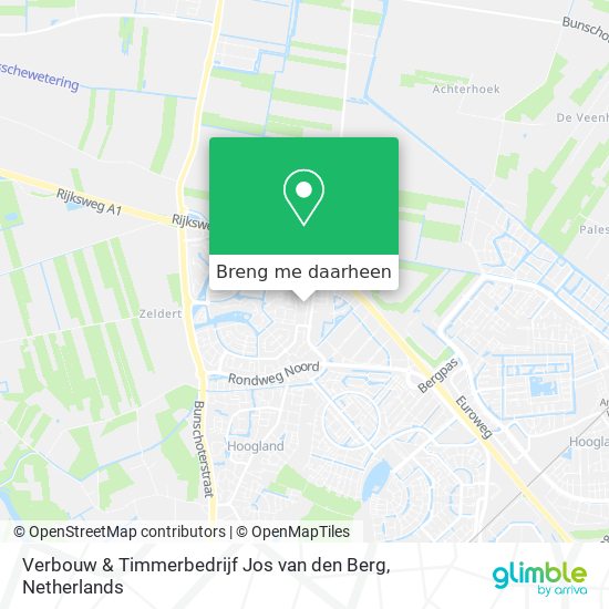 Verbouw & Timmerbedrijf Jos van den Berg kaart