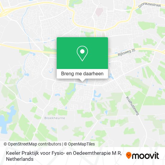 Keeler Praktijk voor Fysio- en Oedeemtherapie M R kaart