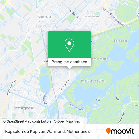 Kapsalon de Kop van Warmond kaart