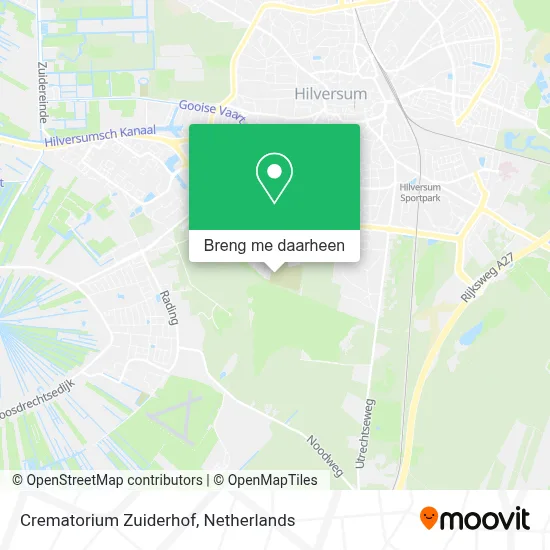 Crematorium Zuiderhof kaart