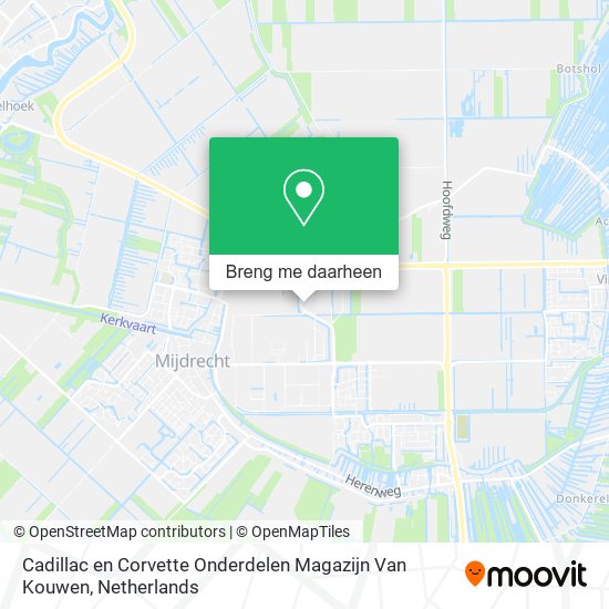 Cadillac en Corvette Onderdelen Magazijn Van Kouwen kaart