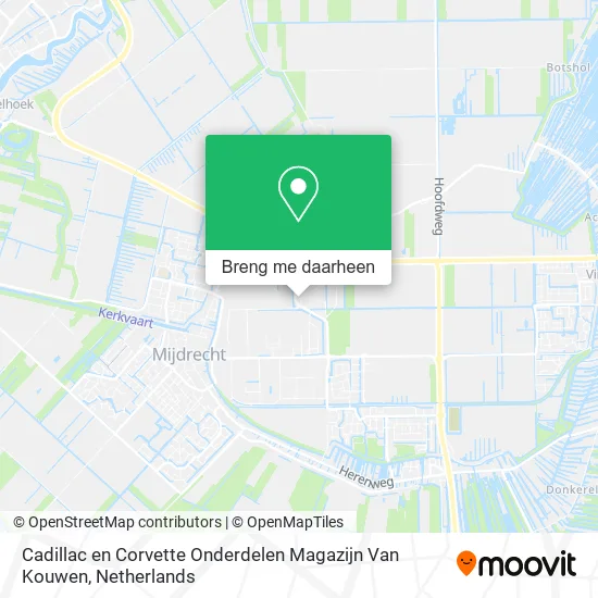 Cadillac en Corvette Onderdelen Magazijn Van Kouwen kaart