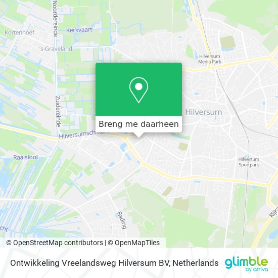 Ontwikkeling Vreelandsweg Hilversum BV kaart