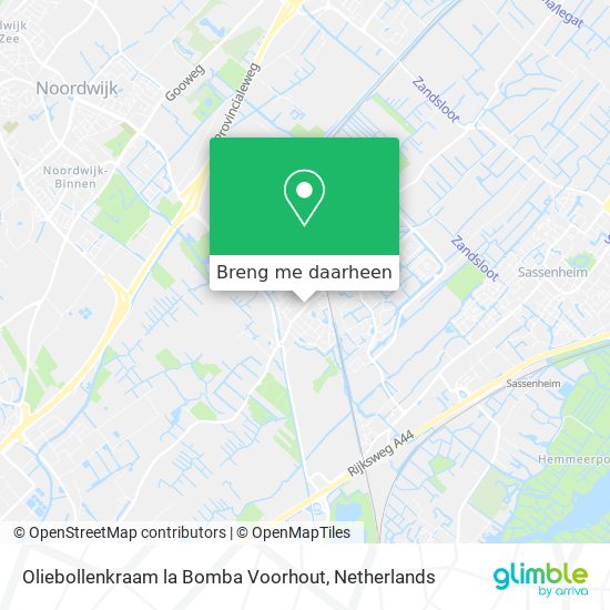 Oliebollenkraam la Bomba Voorhout kaart