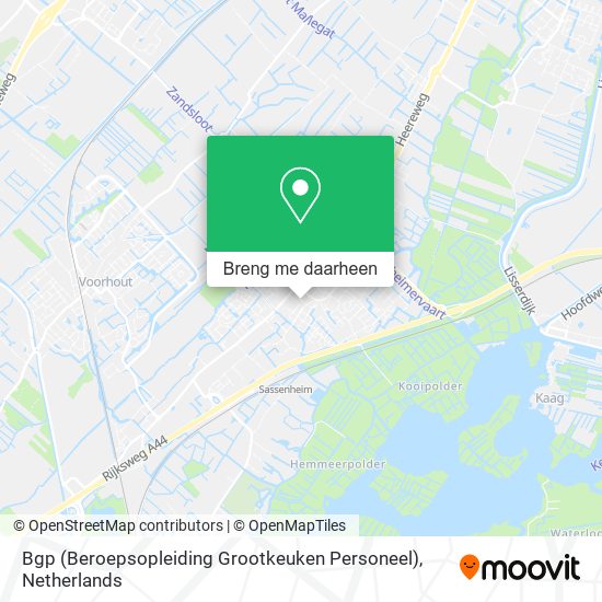 Bgp (Beroepsopleiding Grootkeuken Personeel) kaart