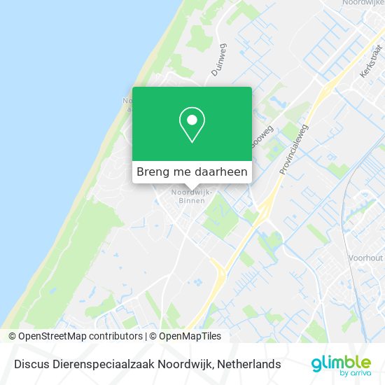 Discus Dierenspeciaalzaak Noordwijk kaart