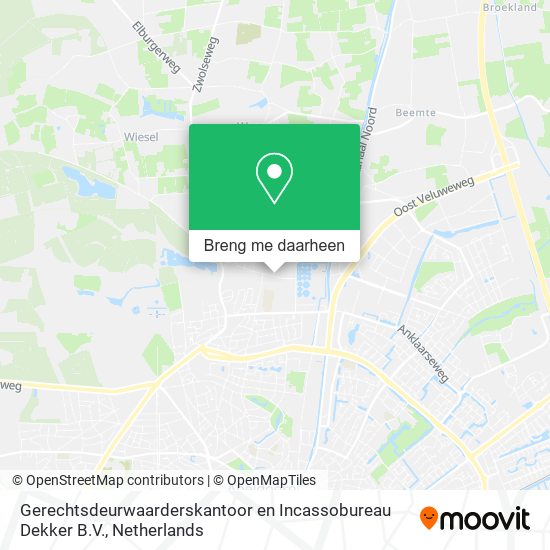 Gerechtsdeurwaarderskantoor en Incassobureau Dekker B.V. kaart