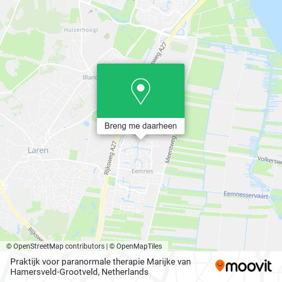 Praktijk voor paranormale therapie Marijke van Hamersveld-Grootveld kaart