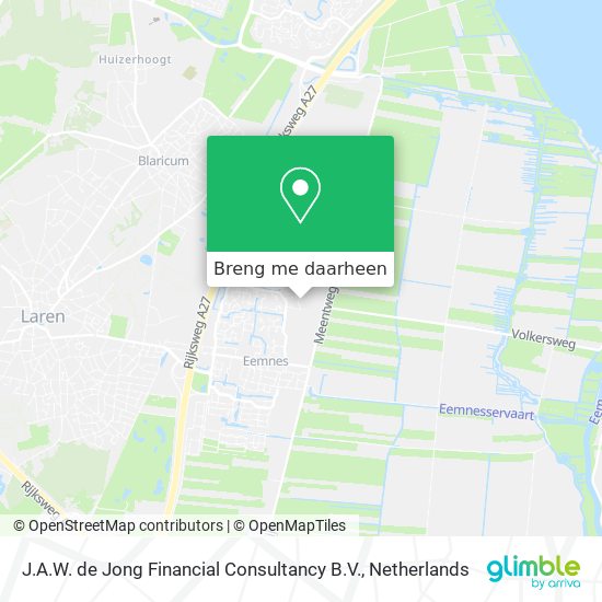 J.A.W. de Jong Financial Consultancy B.V. kaart