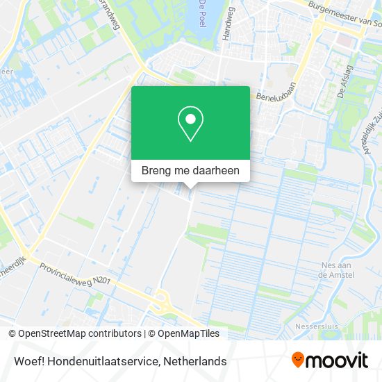 Woef! Hondenuitlaatservice kaart