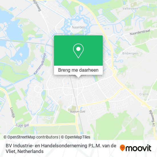 BV Industrie- en Handelsonderneming P.L.M. van de Vliet kaart