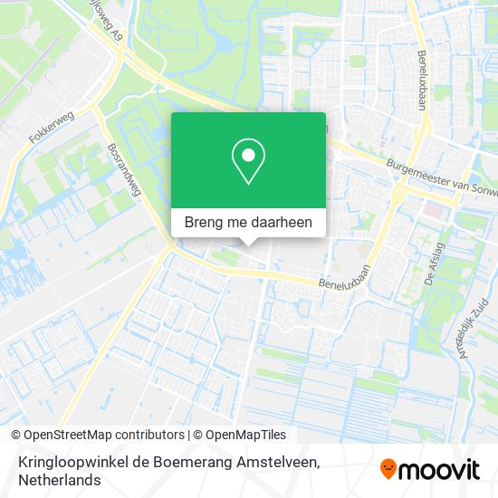 Kringloopwinkel de Boemerang Amstelveen kaart