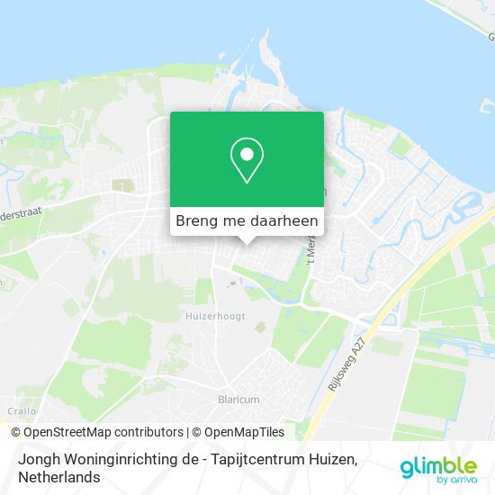 Jongh Woninginrichting de - Tapijtcentrum Huizen kaart