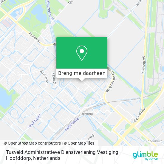 Tusveld Administratieve Dienstverlening Vestiging Hoofddorp kaart