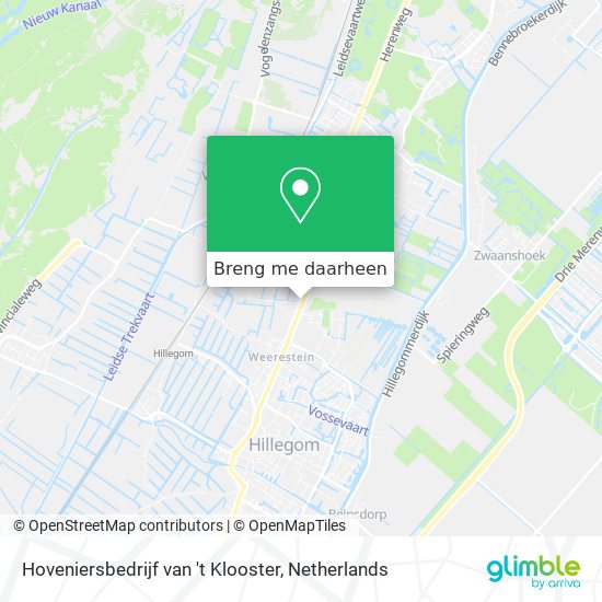 Hoveniersbedrijf van 't Klooster kaart